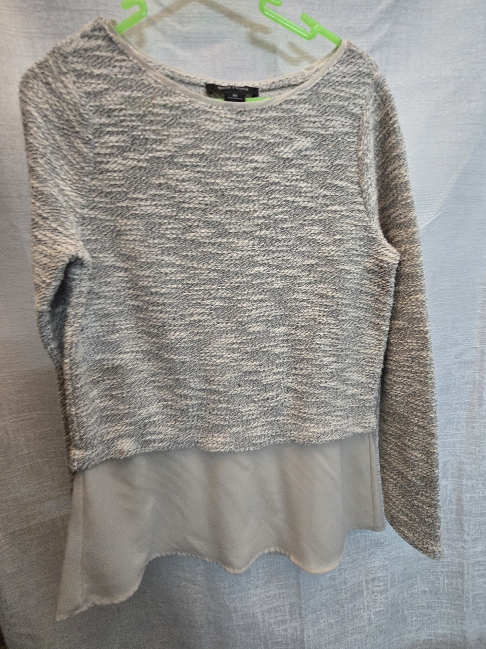 Women’s Layered Hem Knit Top in Light Gray